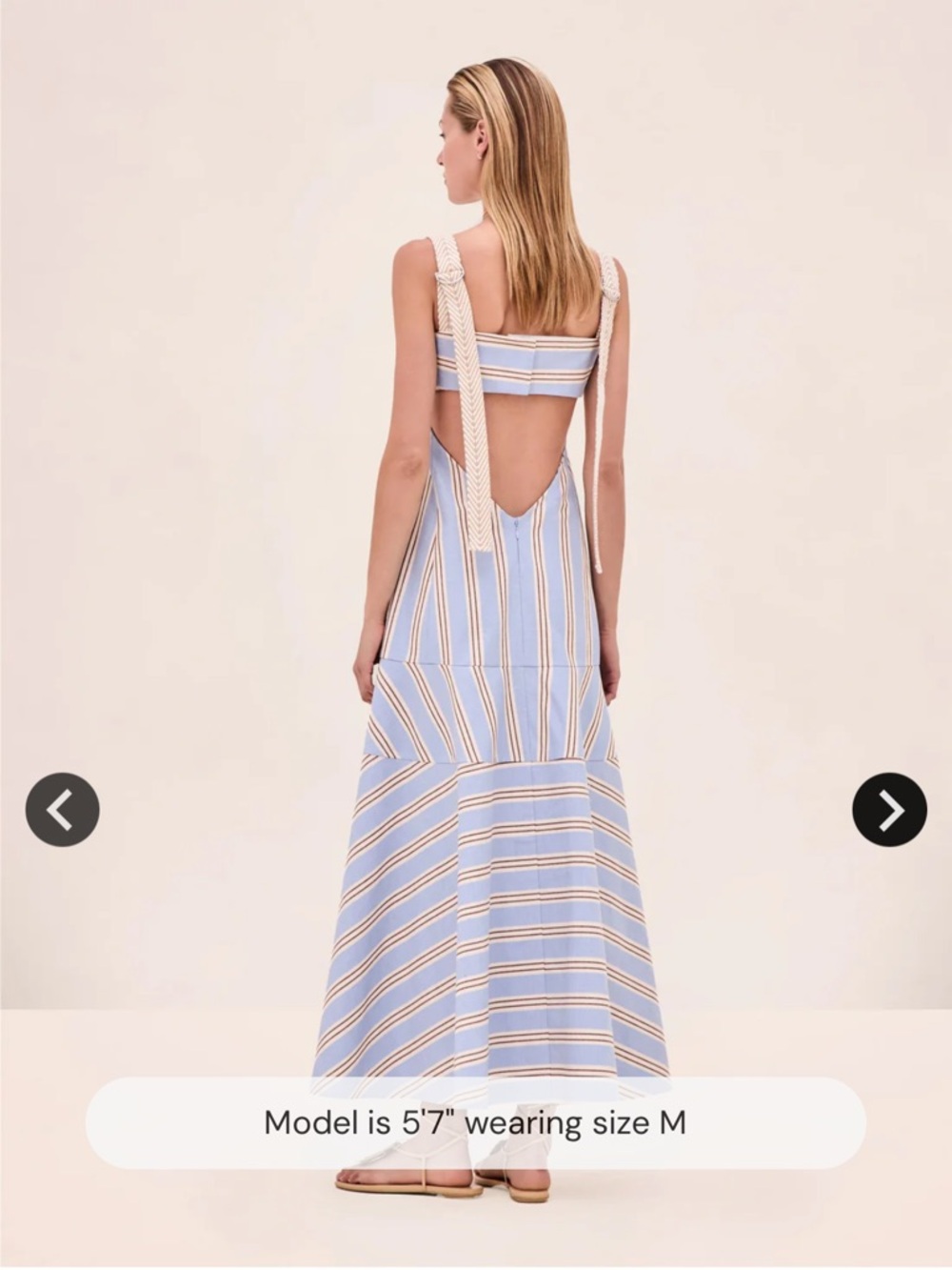 Blue and White Striped Tie-Back Sundress - Picture 4 of 7